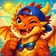 Vibrant cartoon rabbit avatar with exaggerated features and colorful fur suitable for a friendly profile picture.